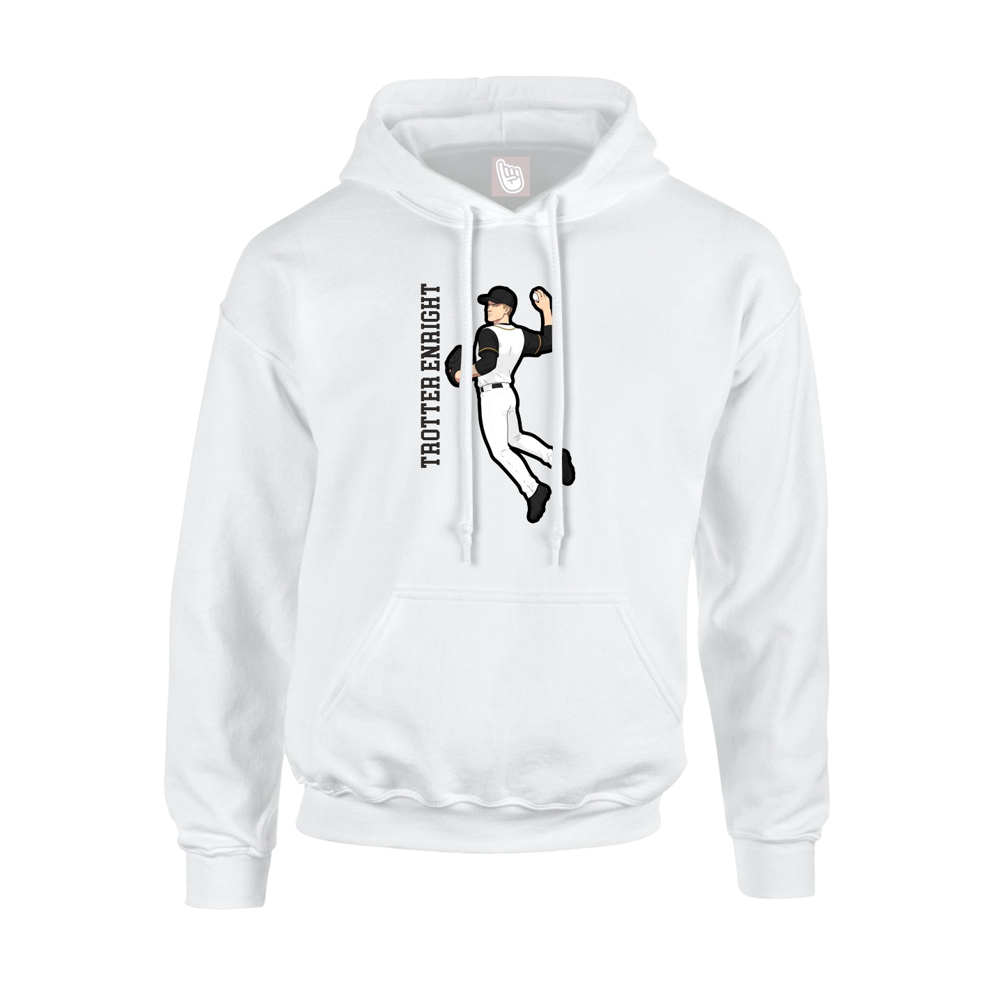 Youth Hoodie — Name Vertical in White