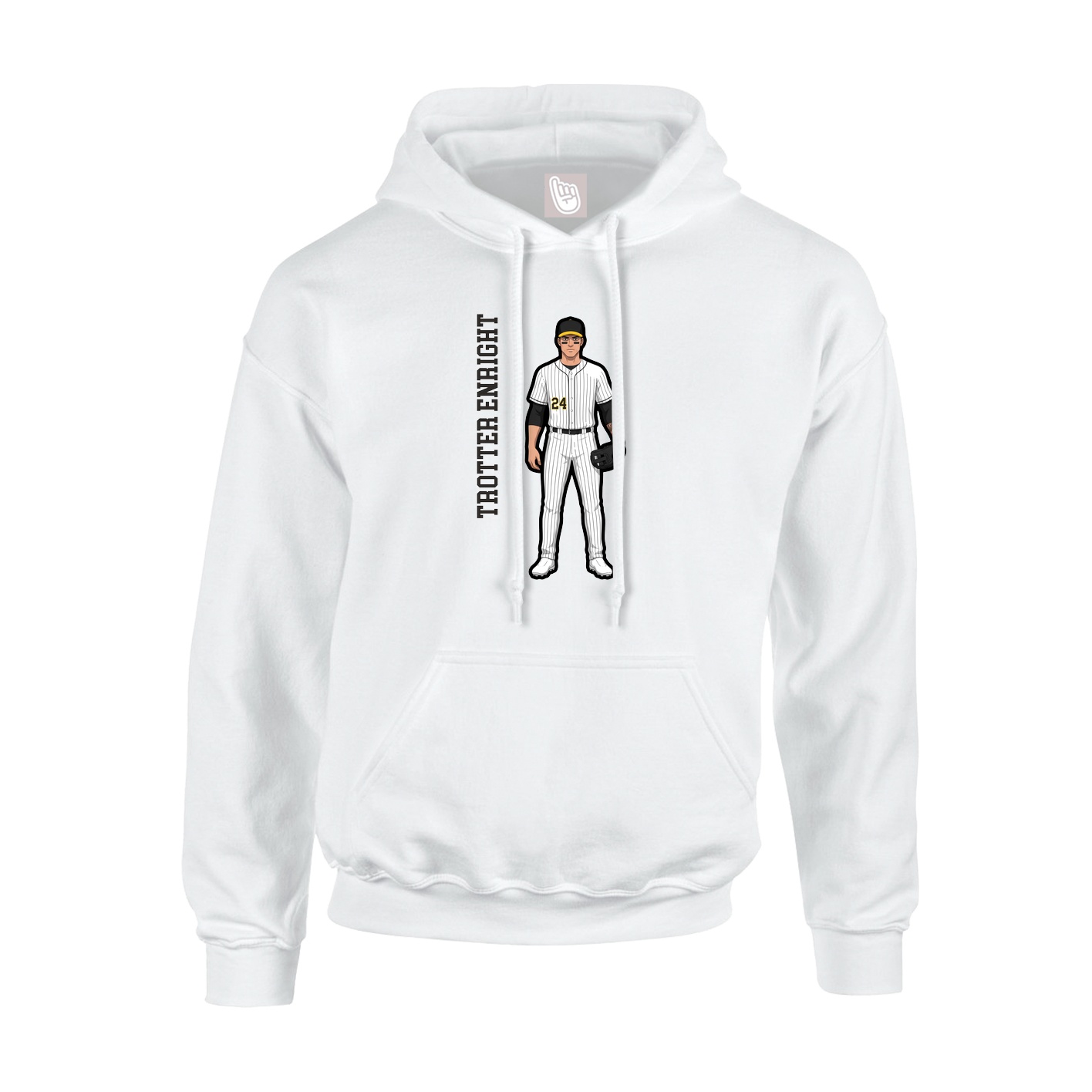 Hoodie — Name Vertical in White