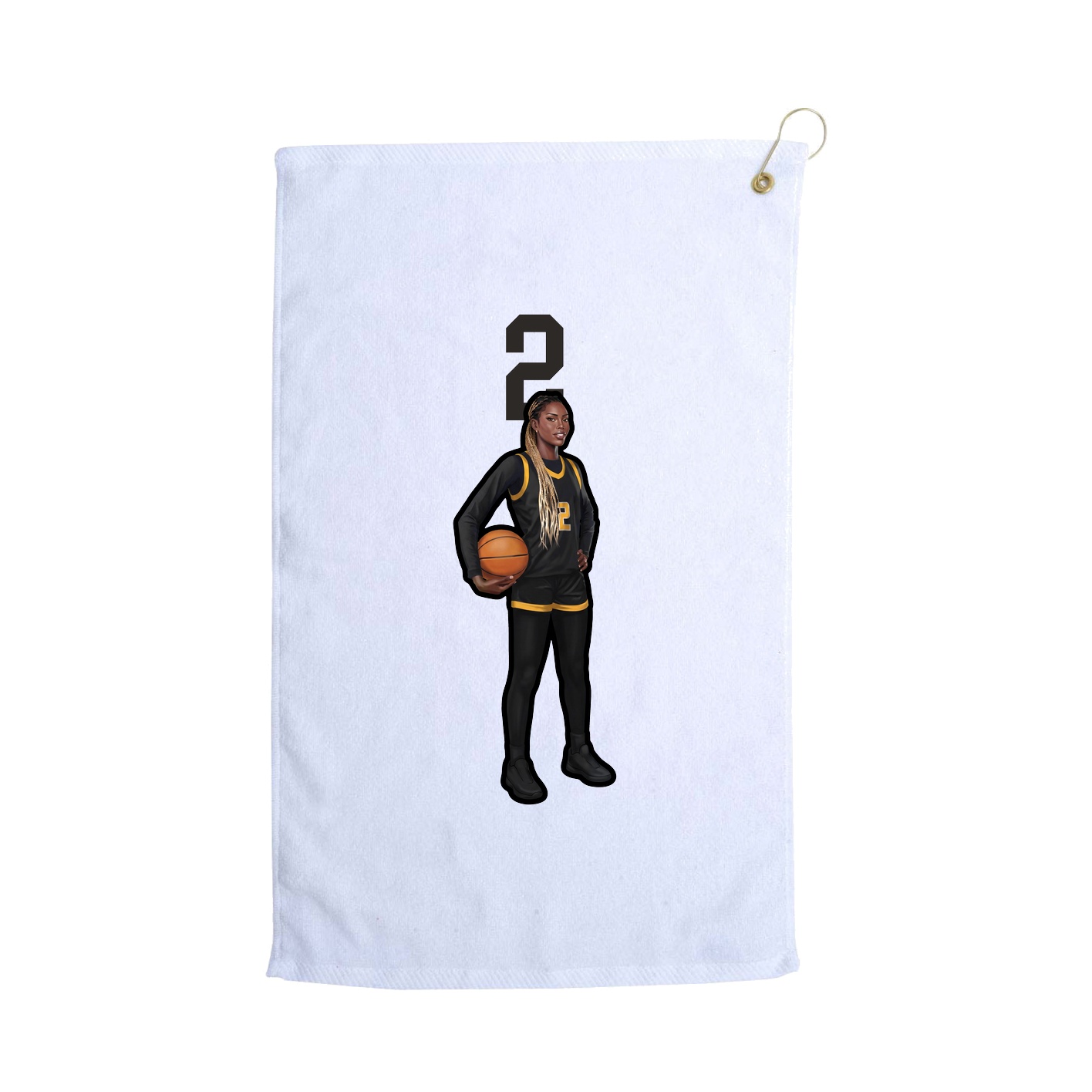 Golf Towel — Number Top in White