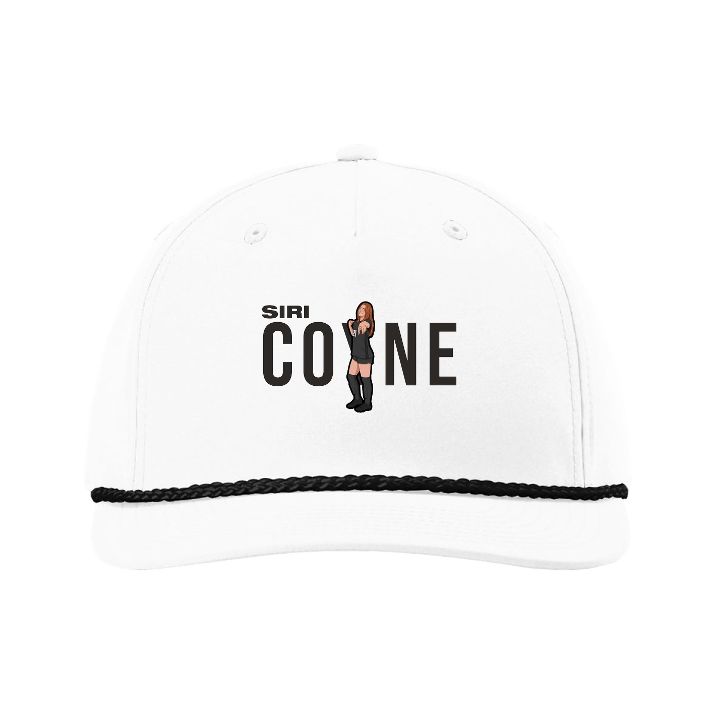 Five-Panel Classic Rope Cap — Player Name in White