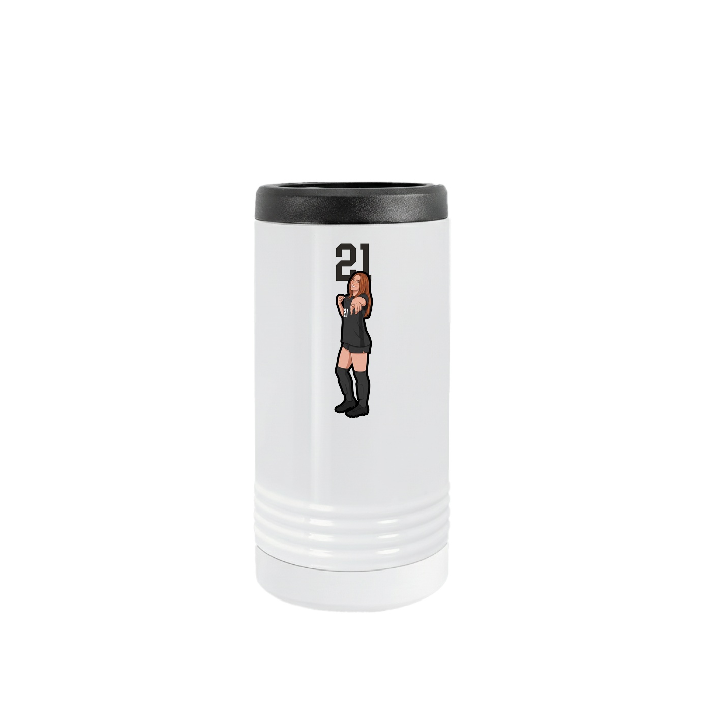 Slim Beverage Holder — Number Top in White