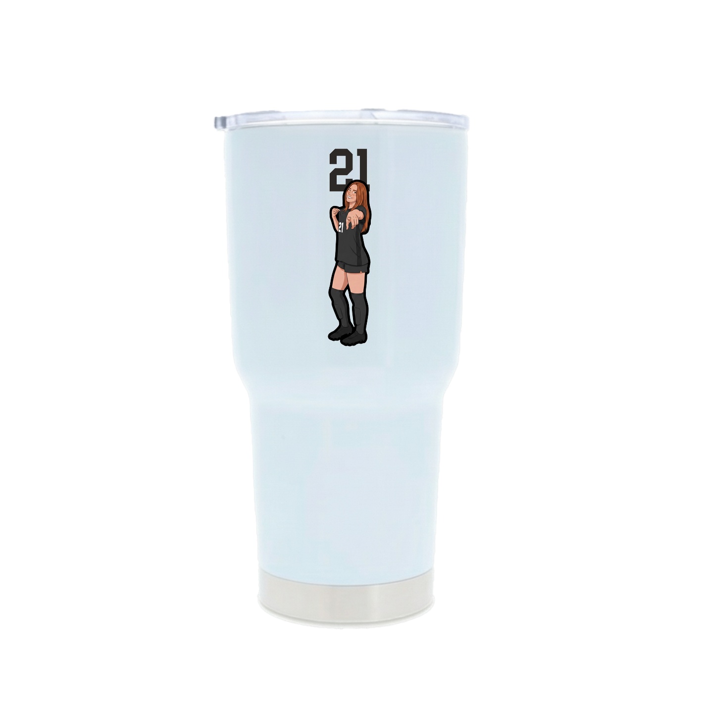 30oz Stainless Steel Tumbler — Number Top in White