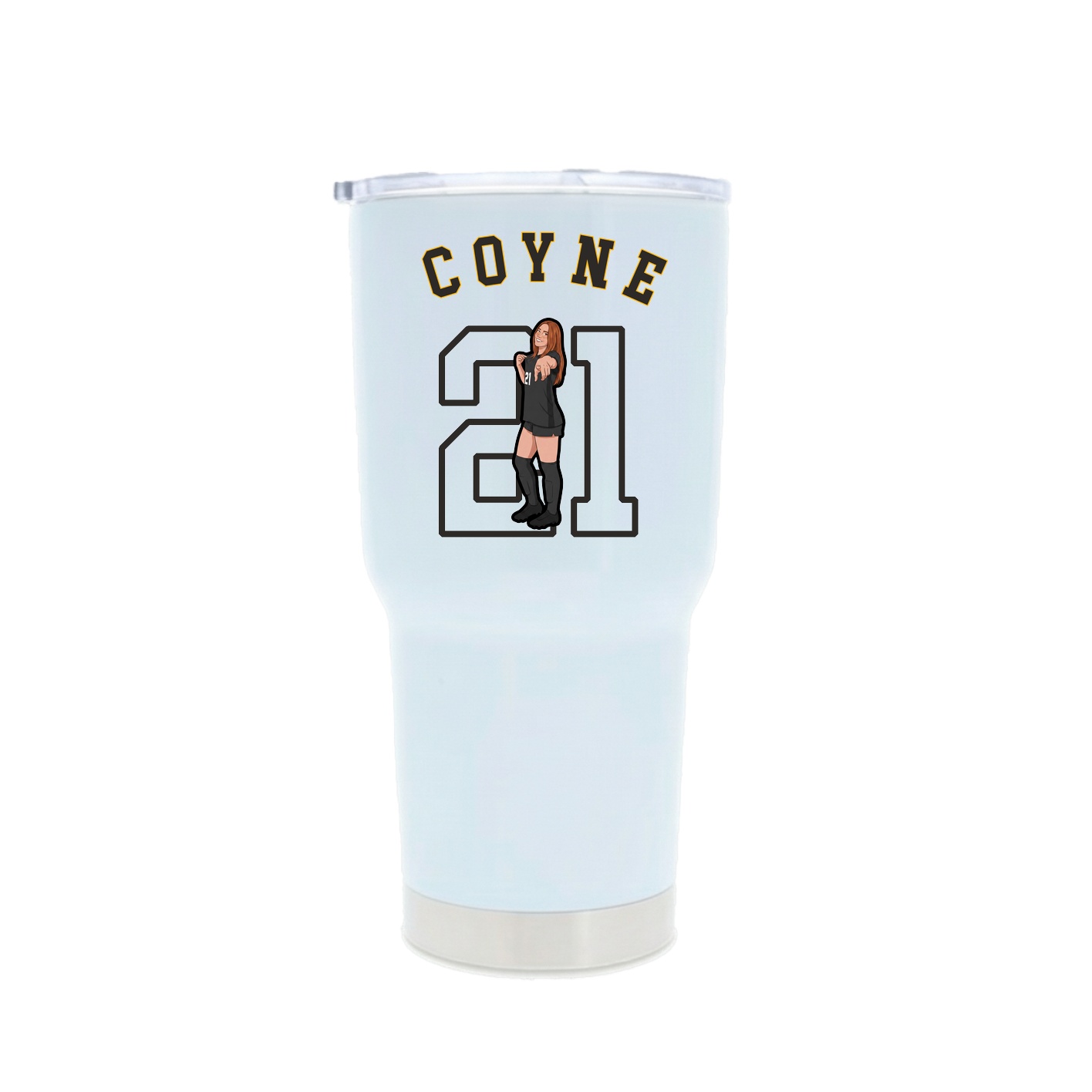 30oz Stainless Steel Tumbler — Shirsey Arch in White