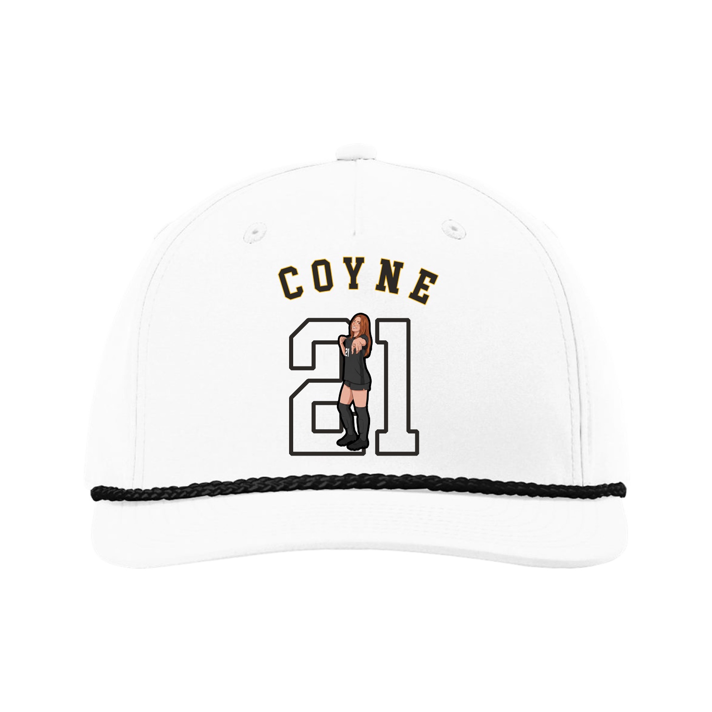 Five-Panel Classic Rope Cap — Shirsey Arch in White