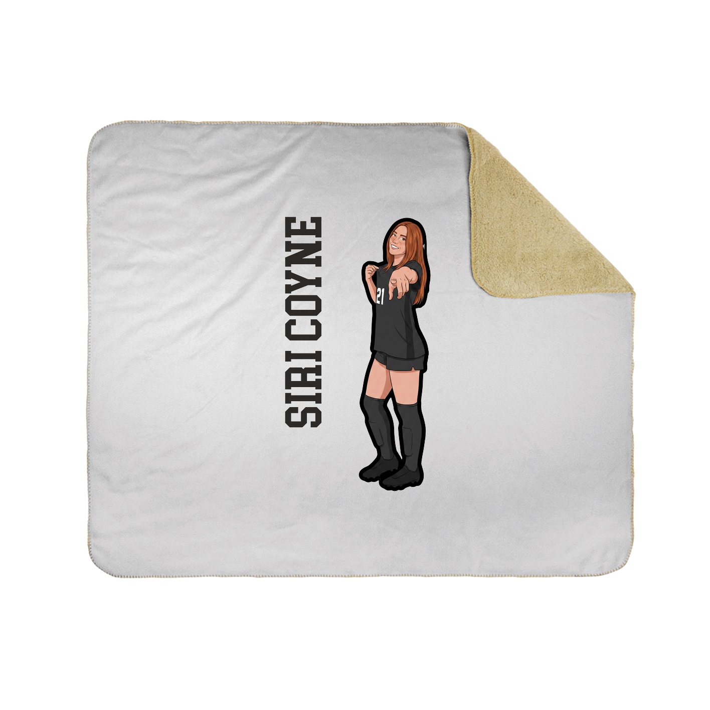 Throw Blanket — Name Vertical in White