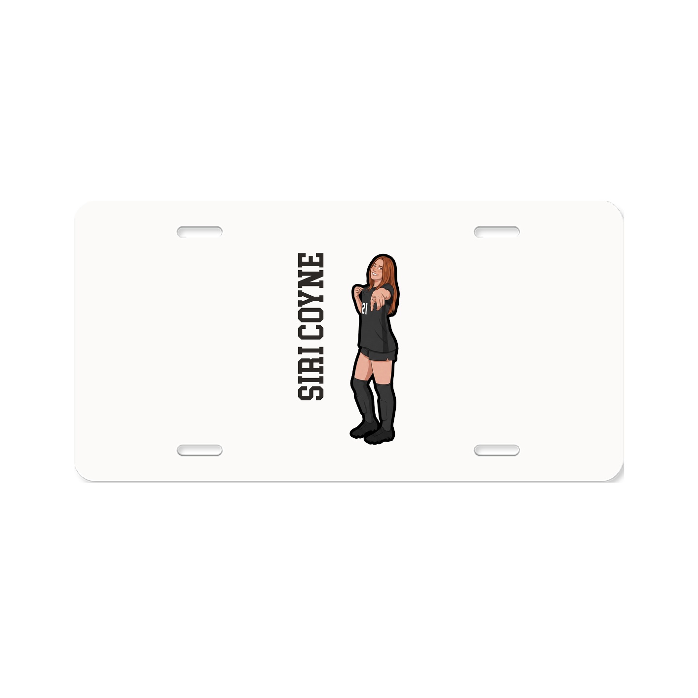 License Plate — Name Vertical in Classic