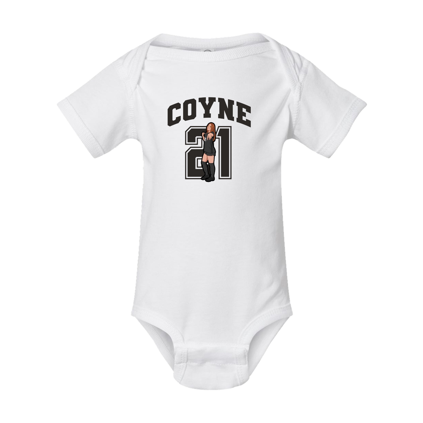 Baby Onesie — Number in White