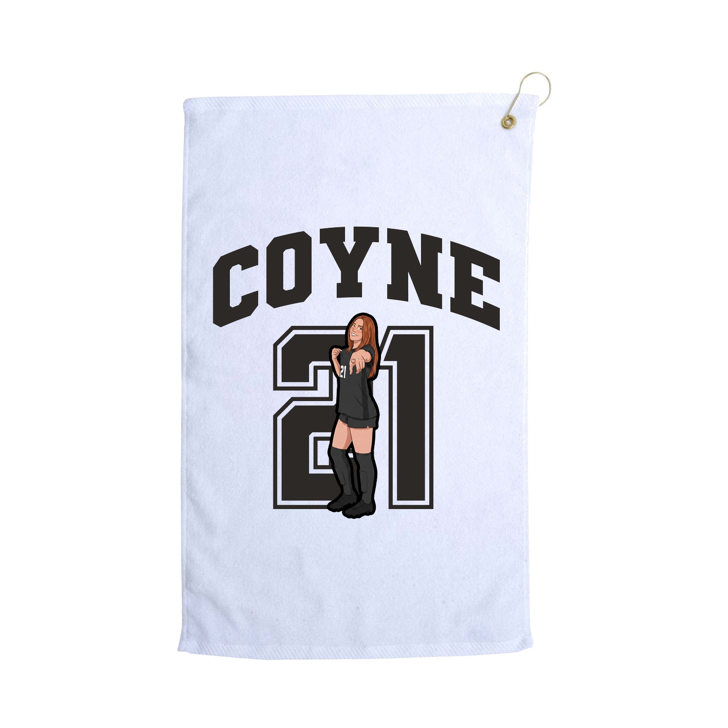 Golf Towel — Number in White
