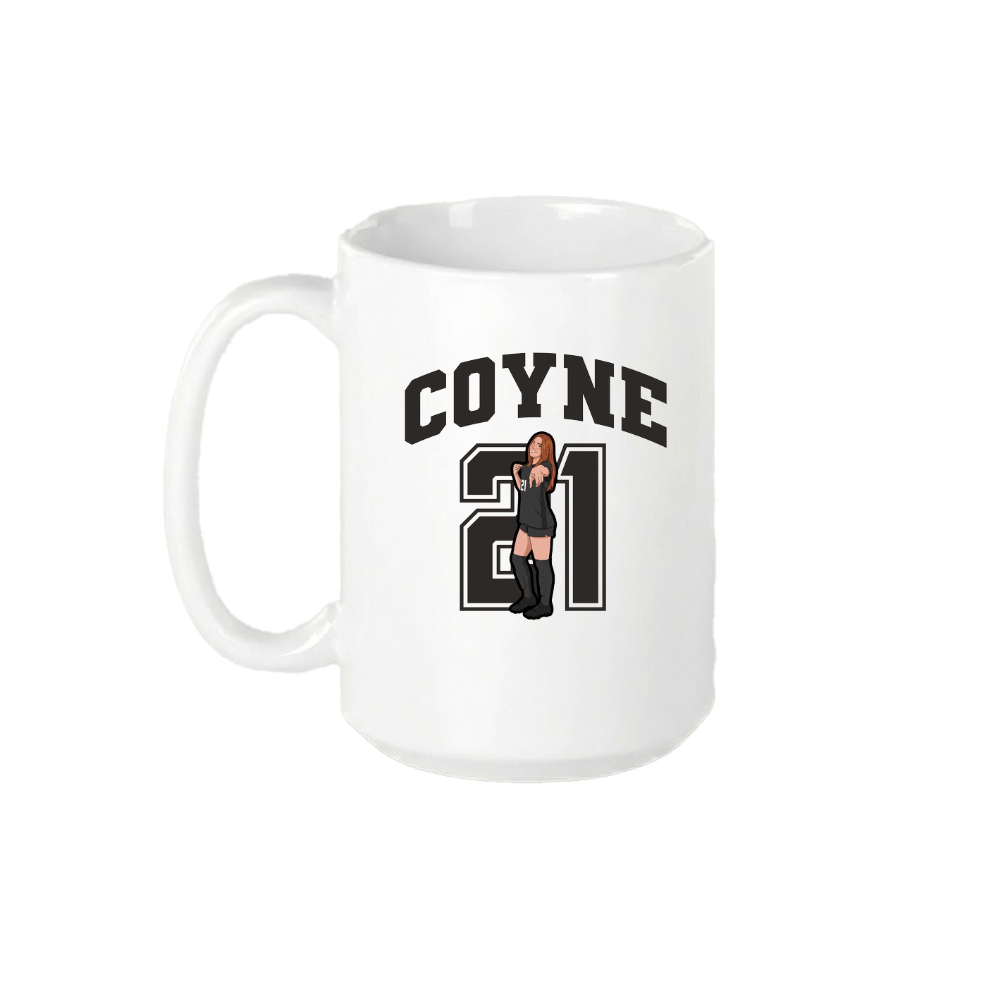 15oz Coffee Mug — Number in White