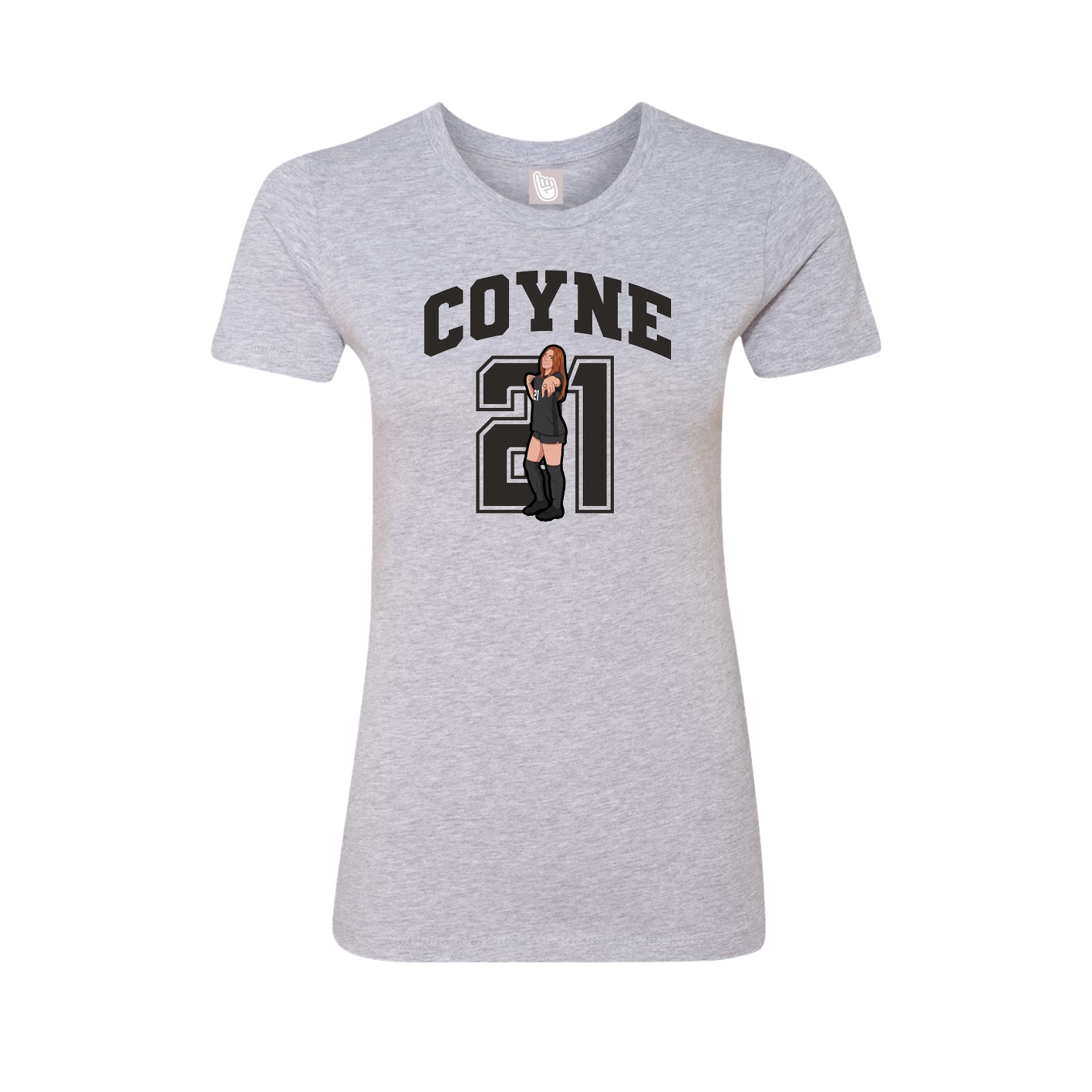 Fitted Women's Tee — Number in Grey