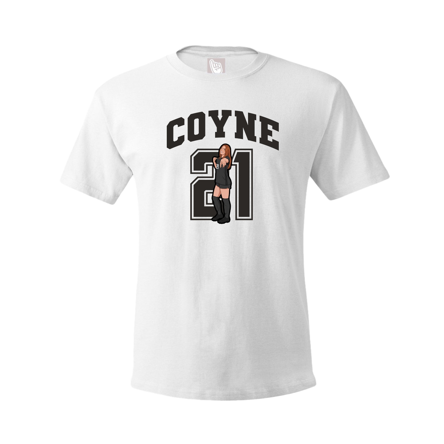 Youth Tee — Number in White