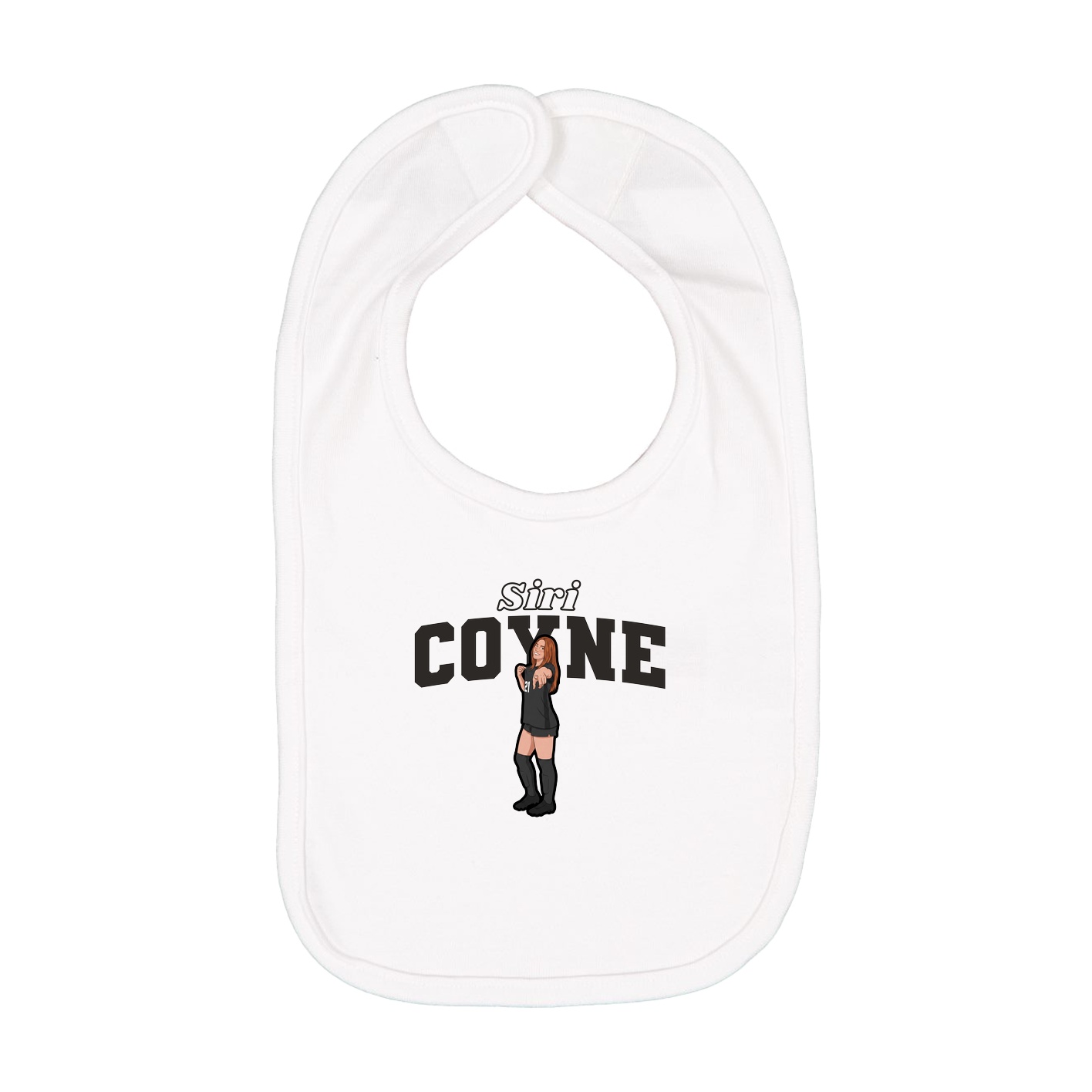 Infant Bib — Name Arch in White
