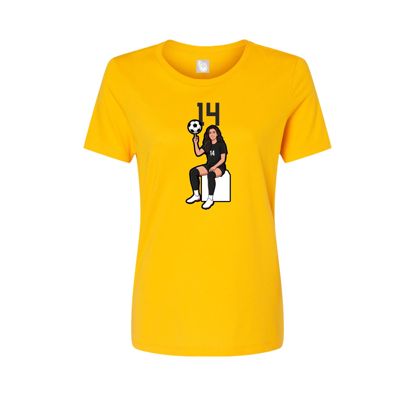 Fitted Women's Tee — Number Top in Gold