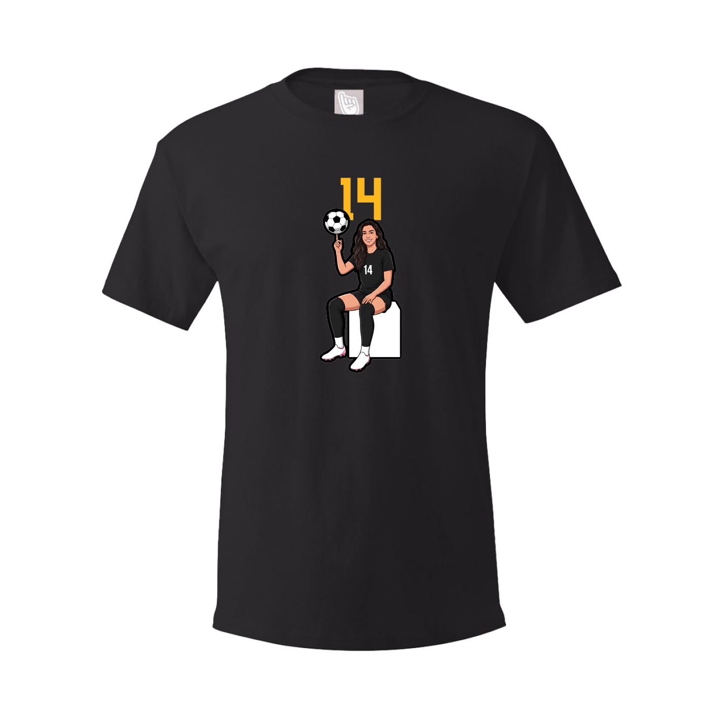Youth Tee — Number Top in Black