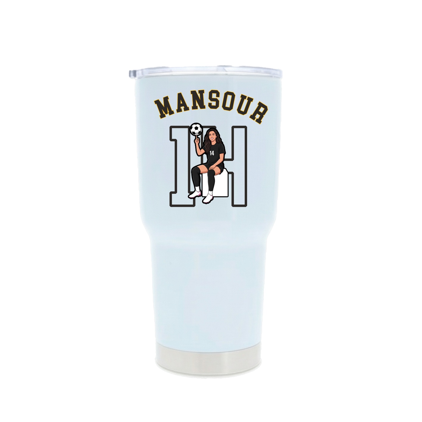 30oz Stainless Steel Tumbler — Shirsey Arch in White