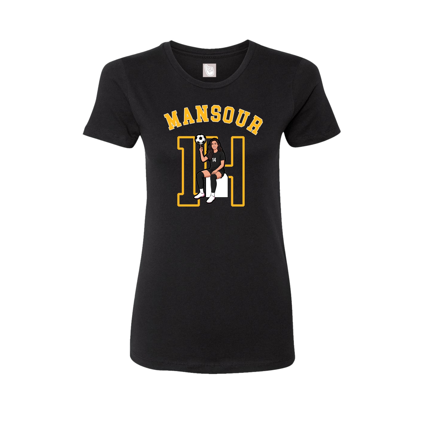 Fitted Women's Tee — Shirsey Arch in Black
