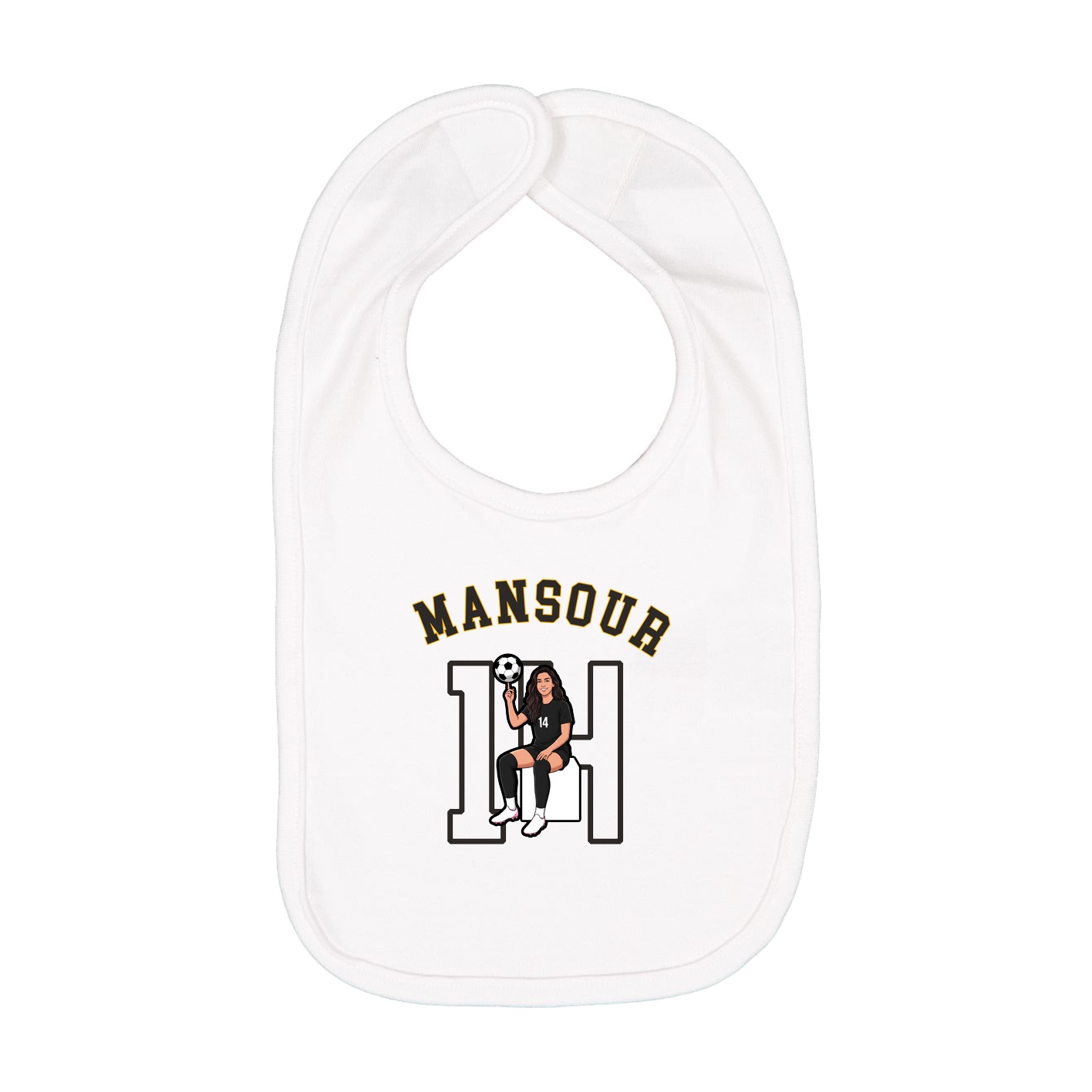 Infant Bib — Shirsey Arch in White