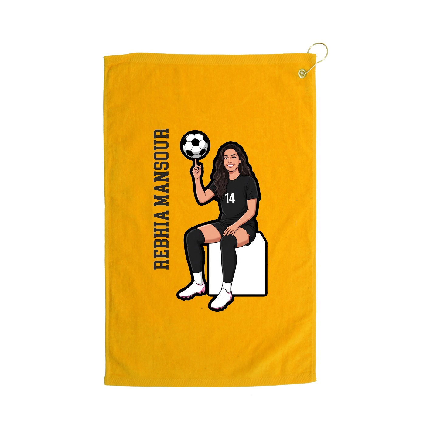 Golf Towel — Name Vertical in Gold