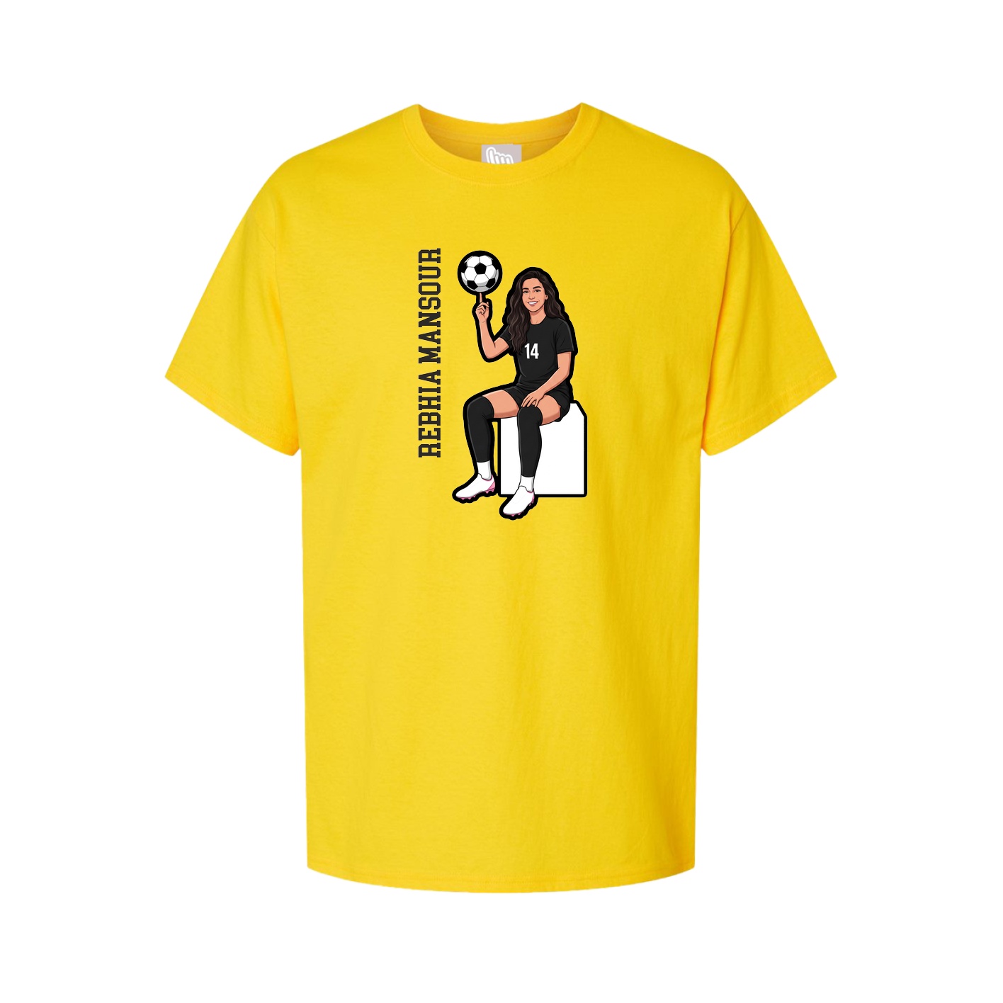 Youth Tee — Name Vertical in Gold