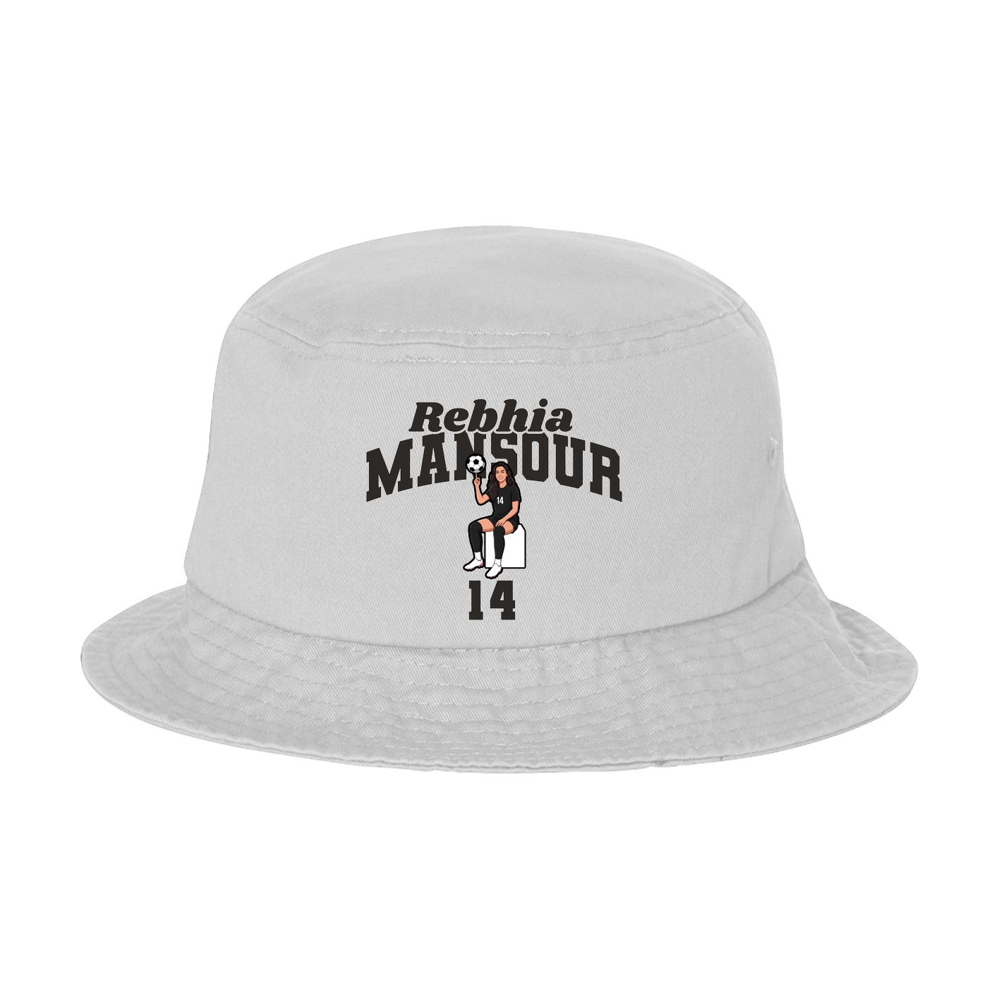 Bucket Cap — Signature Arch in White