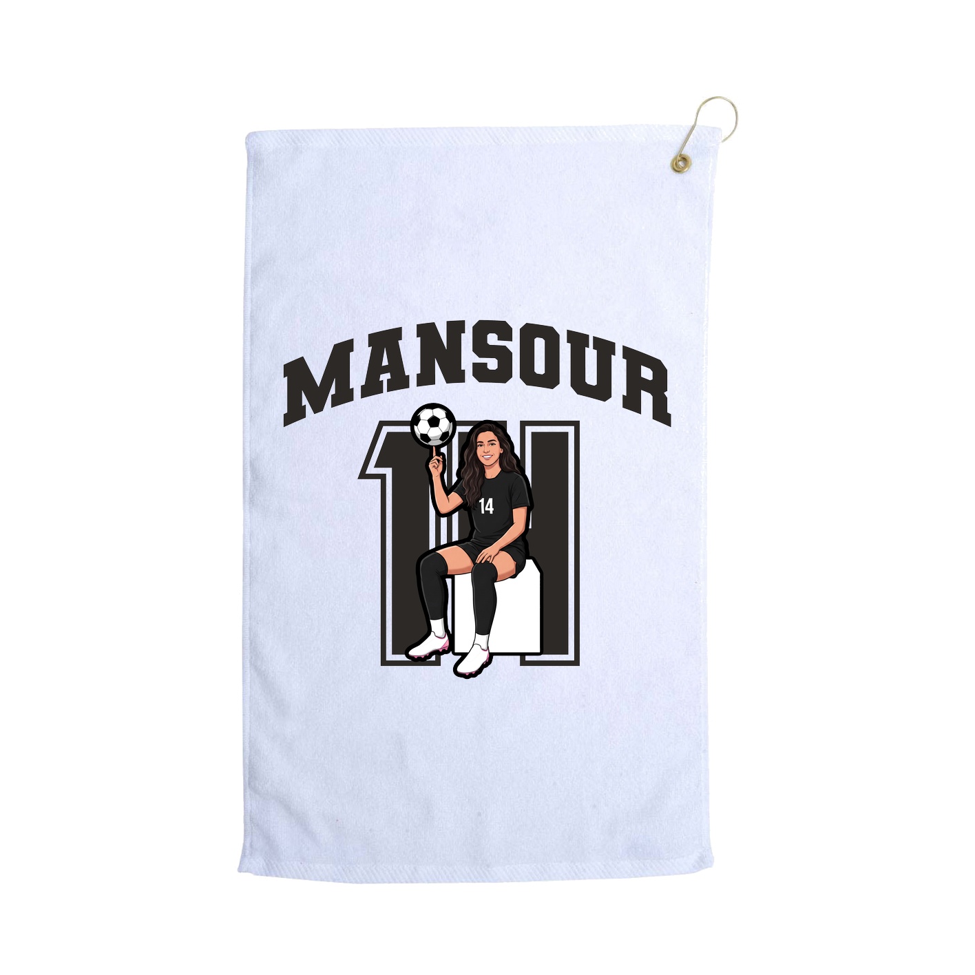 Golf Towel — Number in White