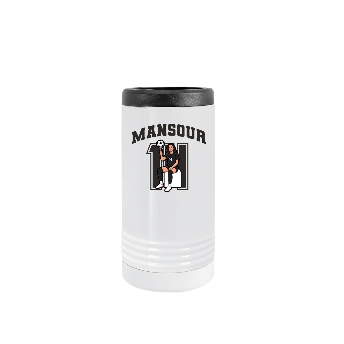 Slim Beverage Holder — Number in White