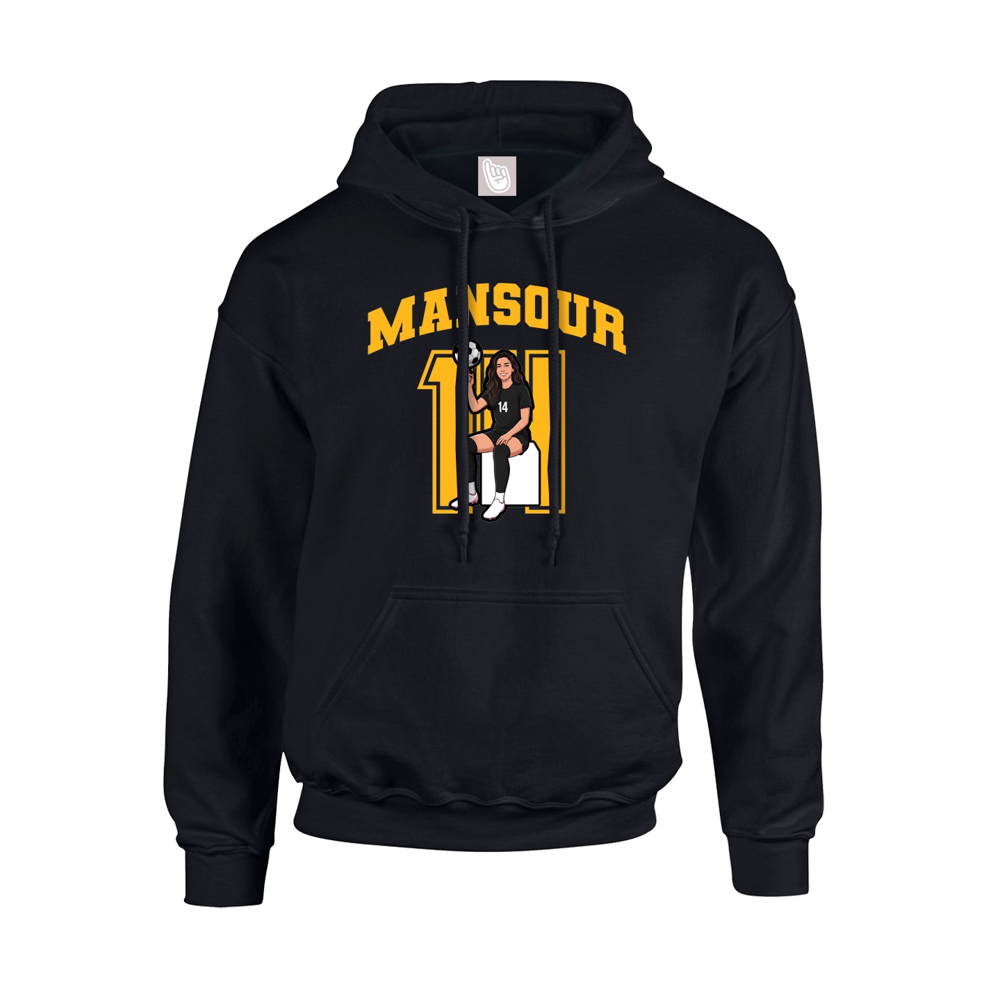 Youth Hoodie — Number in Black
