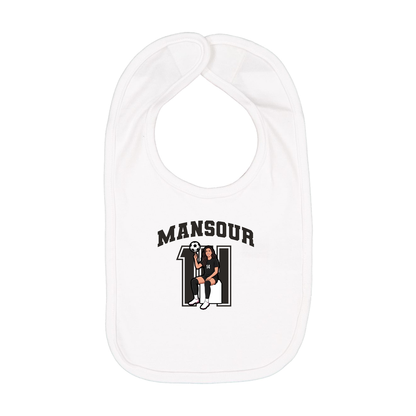 Infant Bib — Number in White