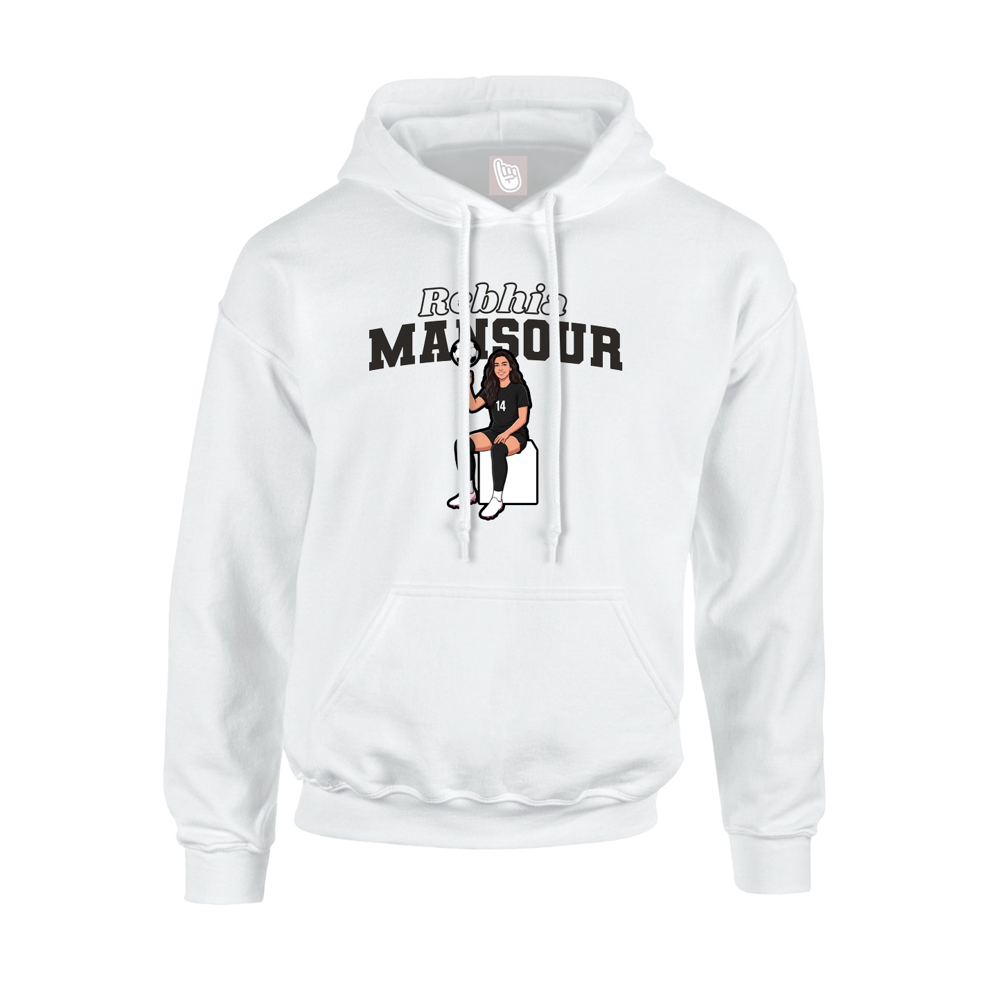 Hoodie — Name Arch in White