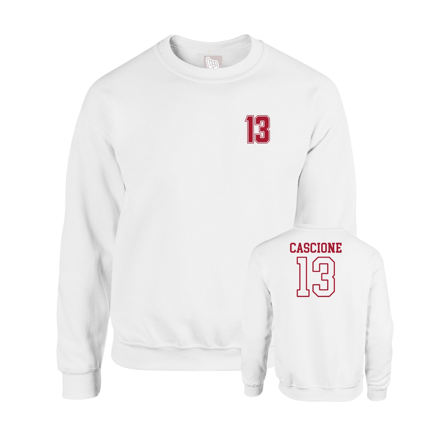 Fleece Crew — Chest Back in White