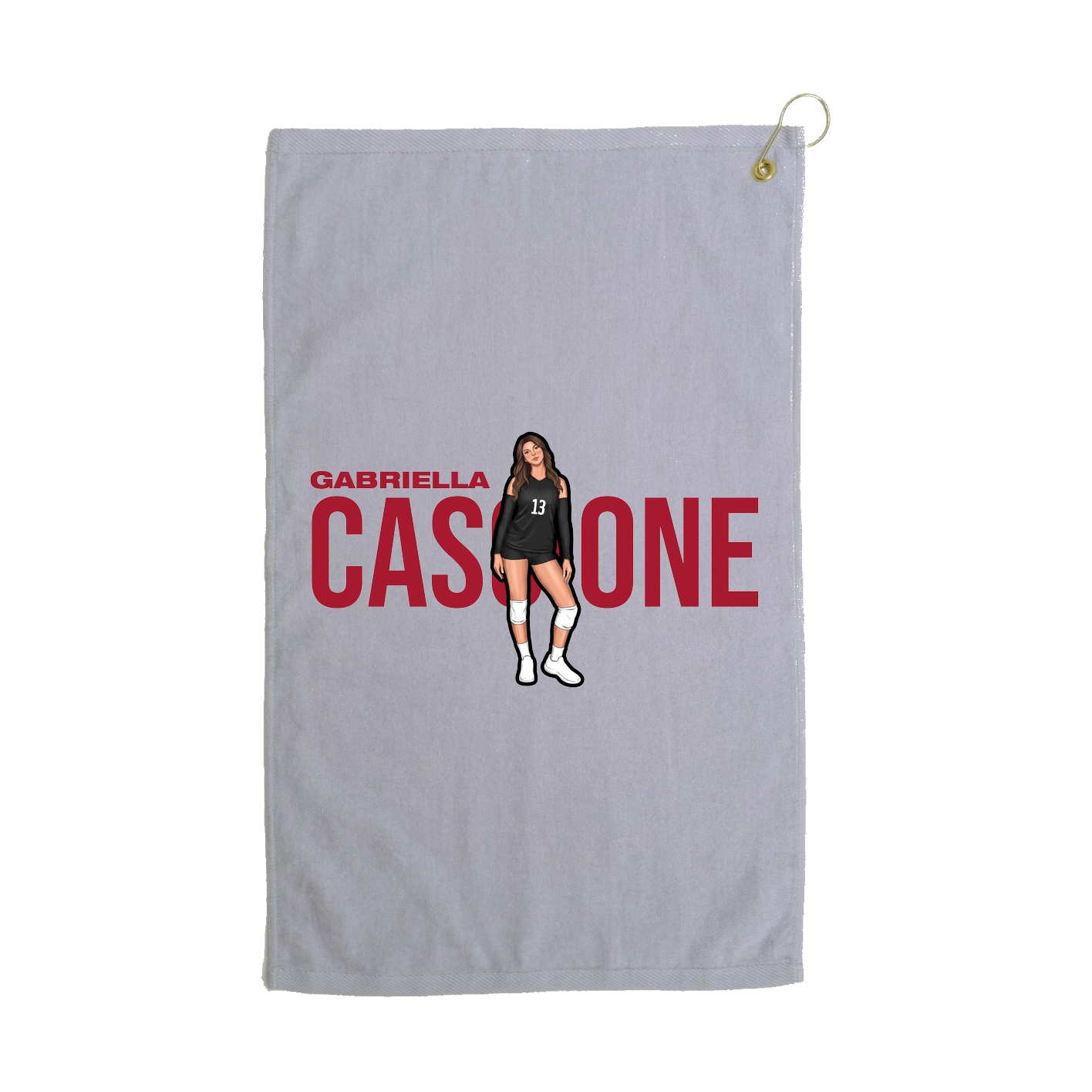 Golf Towel — Player Name in Grey