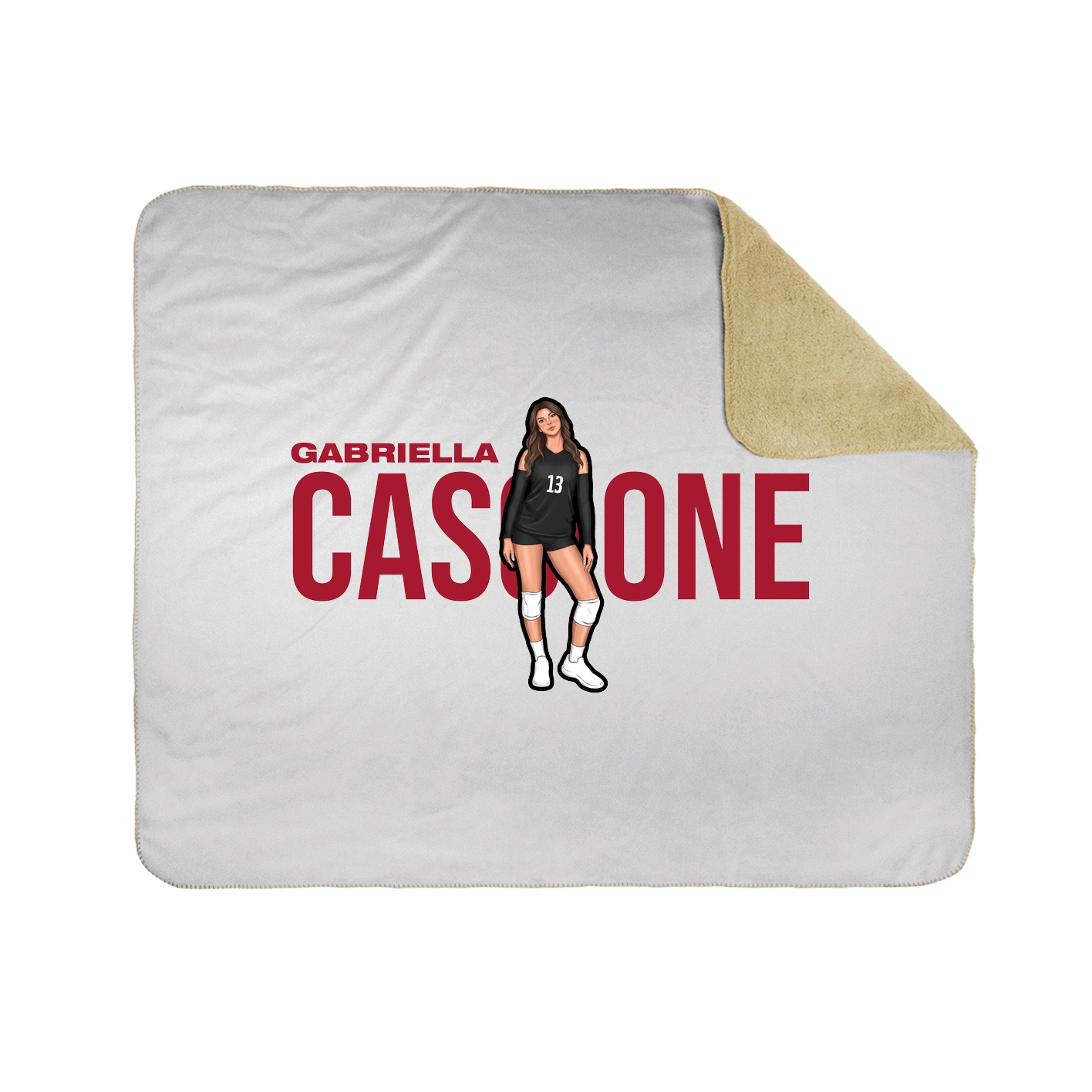 Throw Blanket — Player Name in White