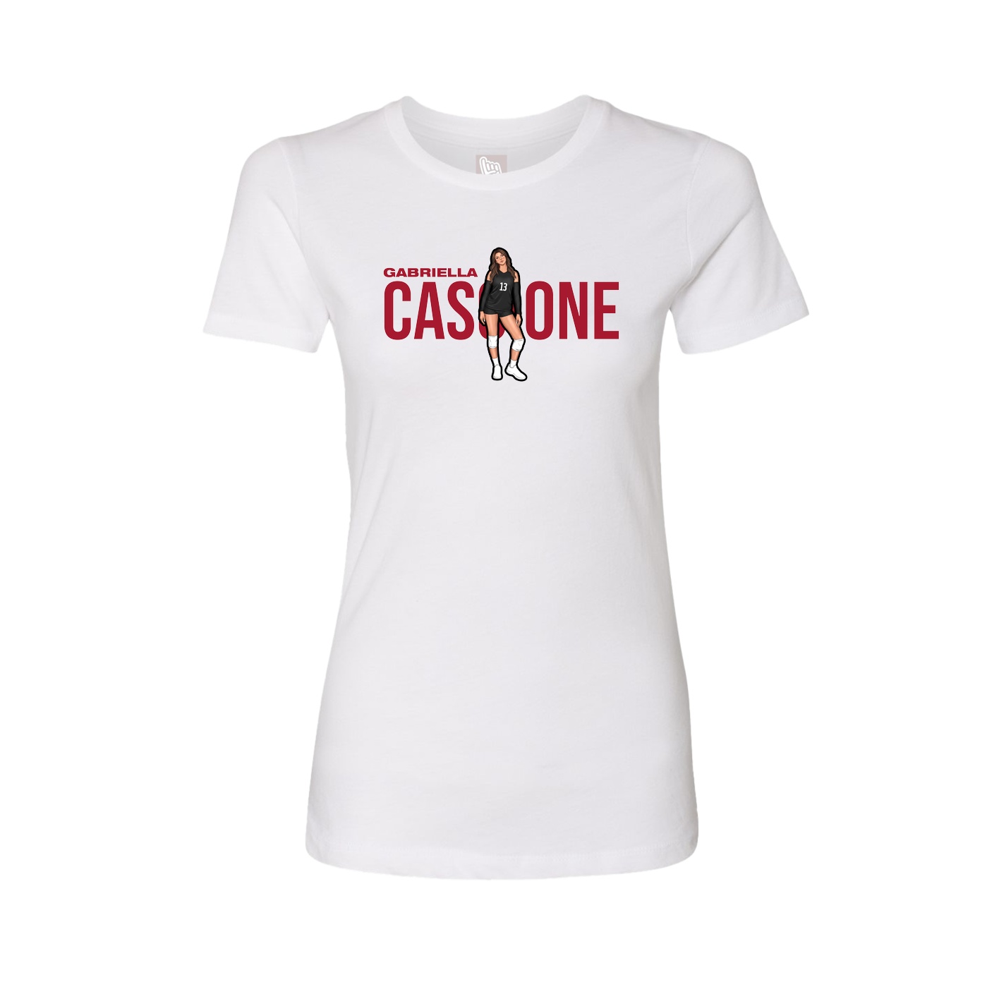 Fitted Women's Tee — Player Name in White