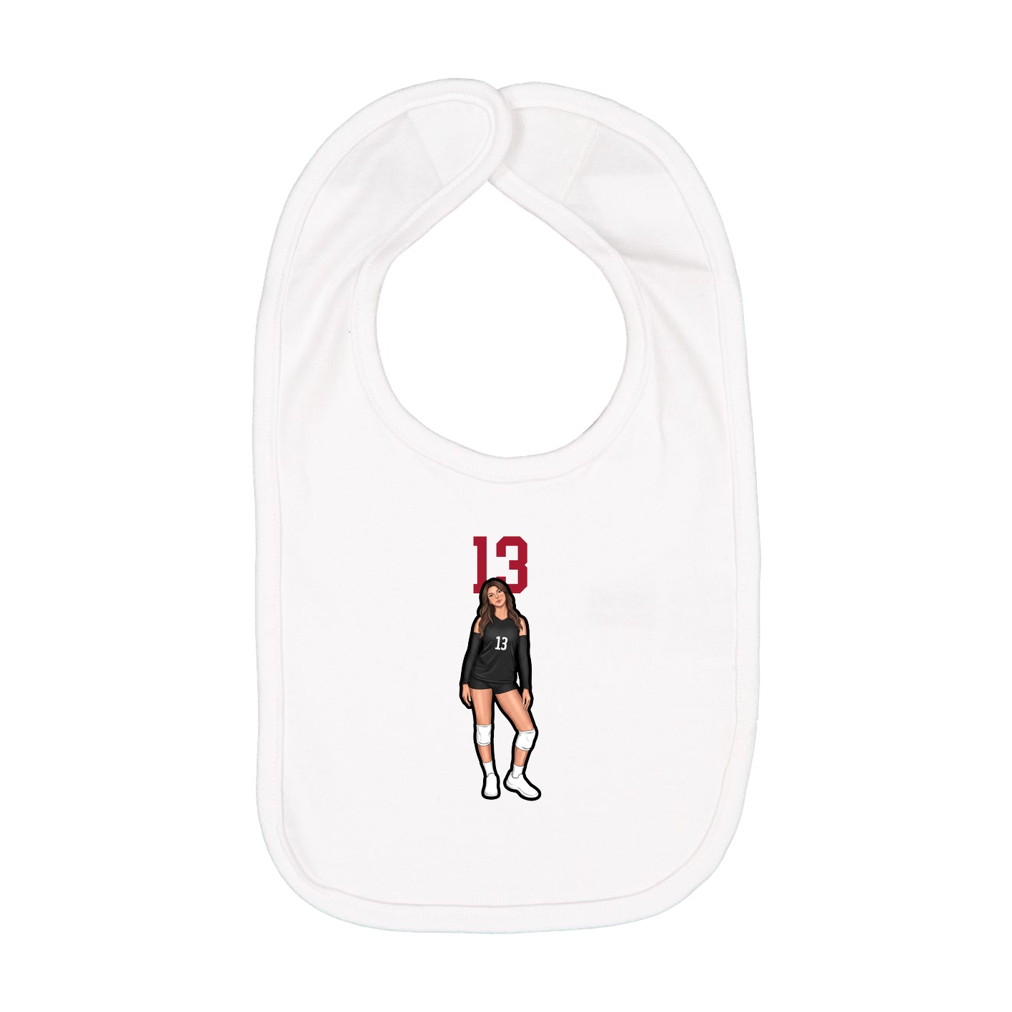 Infant Bib — Number Top in White