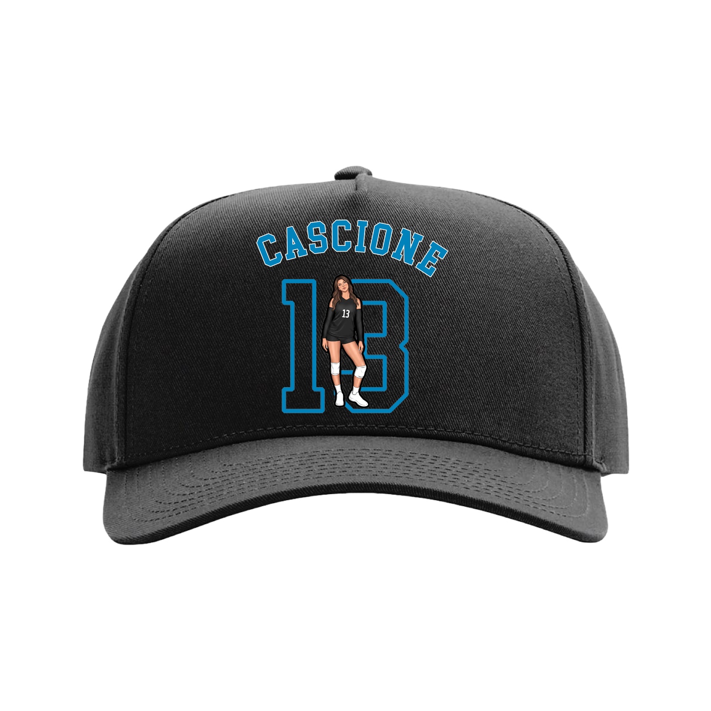 Full Fabric Five-Panel Champ Cap — Shirsey Arch in Black