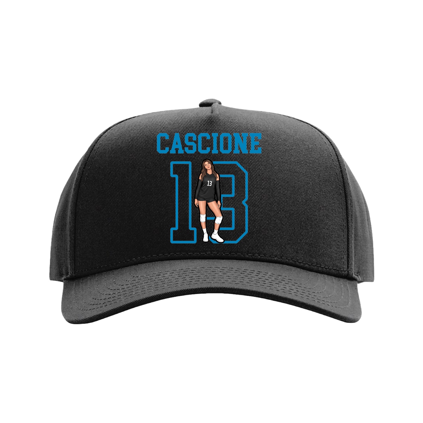 Full Fabric Five-Panel Champ Cap — Shirsey in Black