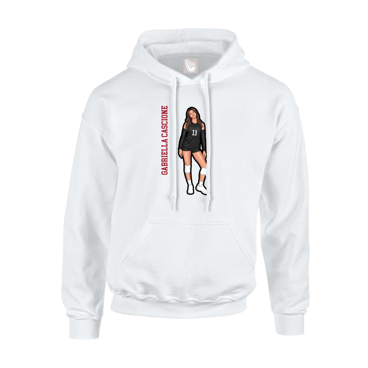 Hoodie — Name Vertical in White
