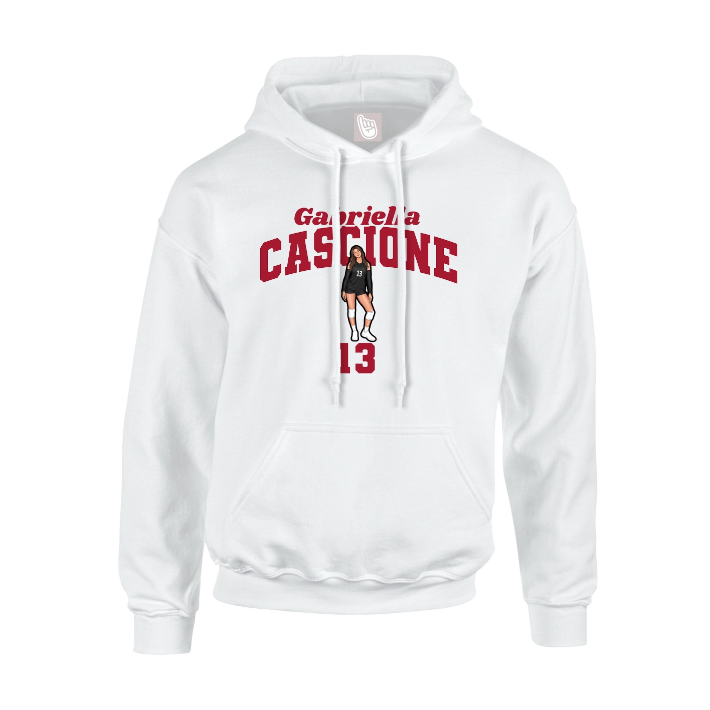 Youth Hoodie — Signature Arch in White