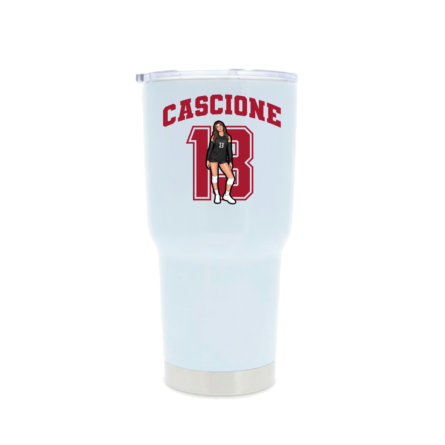 30oz Stainless Steel Tumbler — Number in White