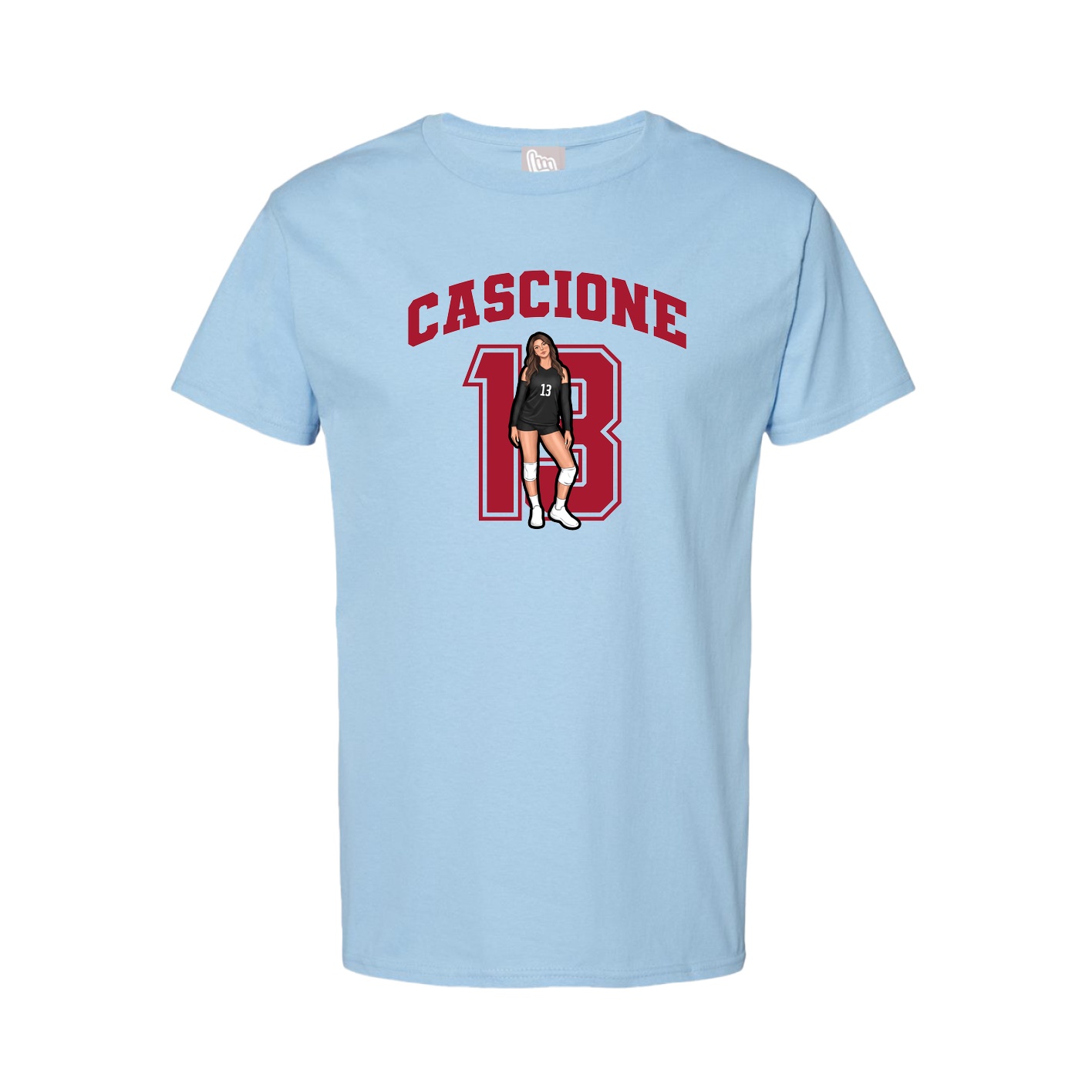 Youth Tee — Number in Light Blue