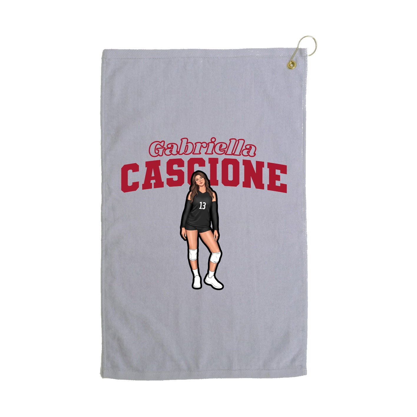 Golf Towel — Name Arch in Grey