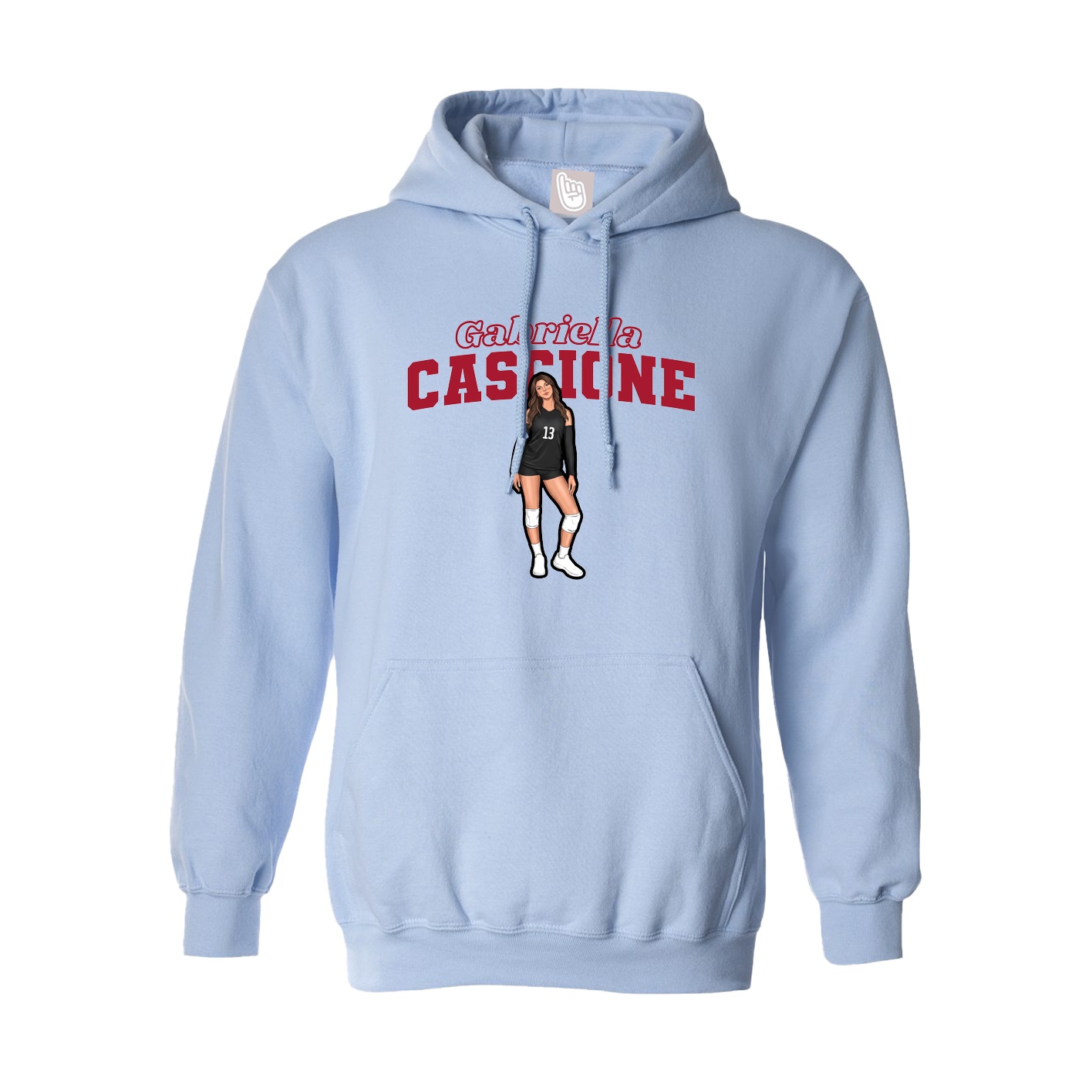 Hoodie — Name Arch in Light Blue