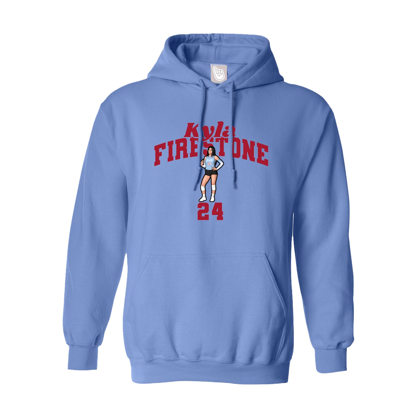 Youth Hoodie — Signature Arch in Powder Blue