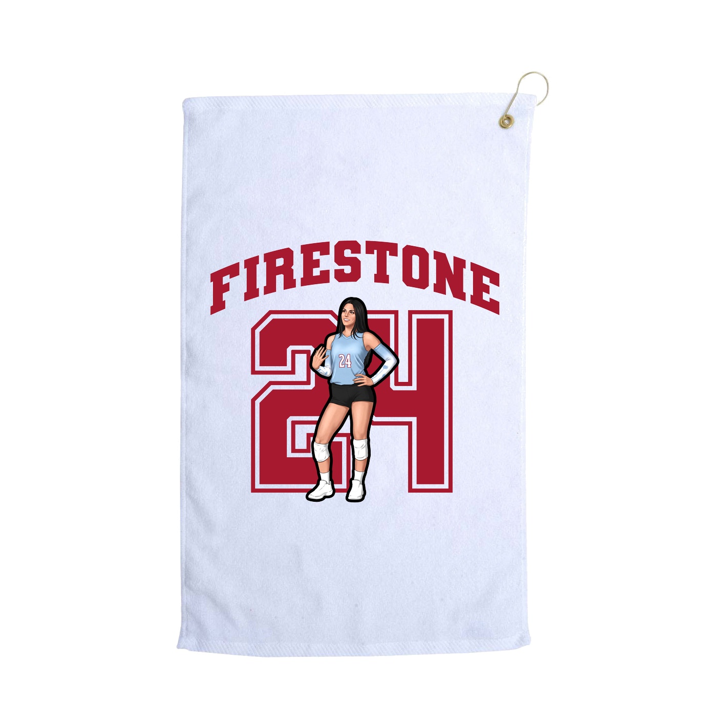Golf Towel — Number in White