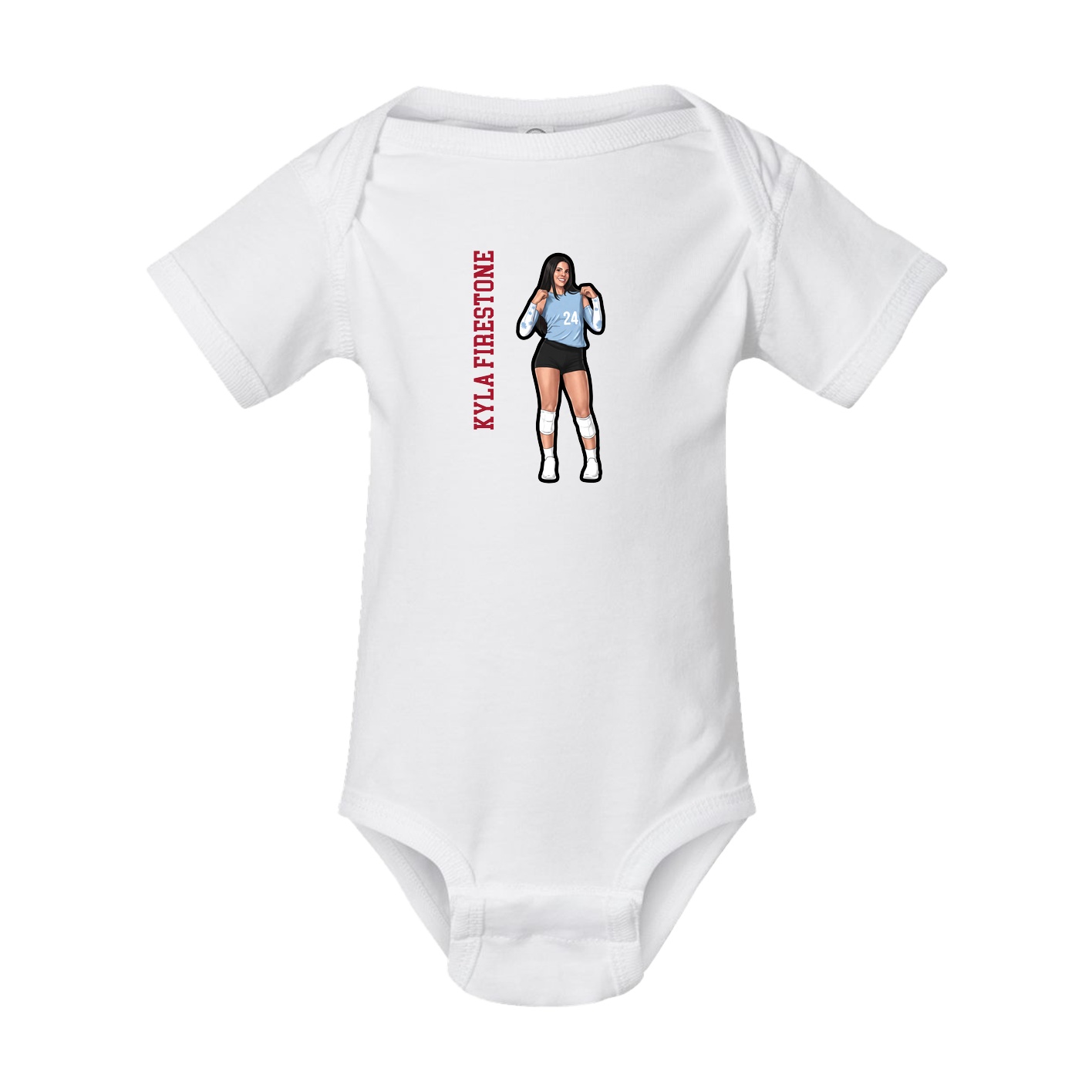 Baby Onesie — Name Vertical in White