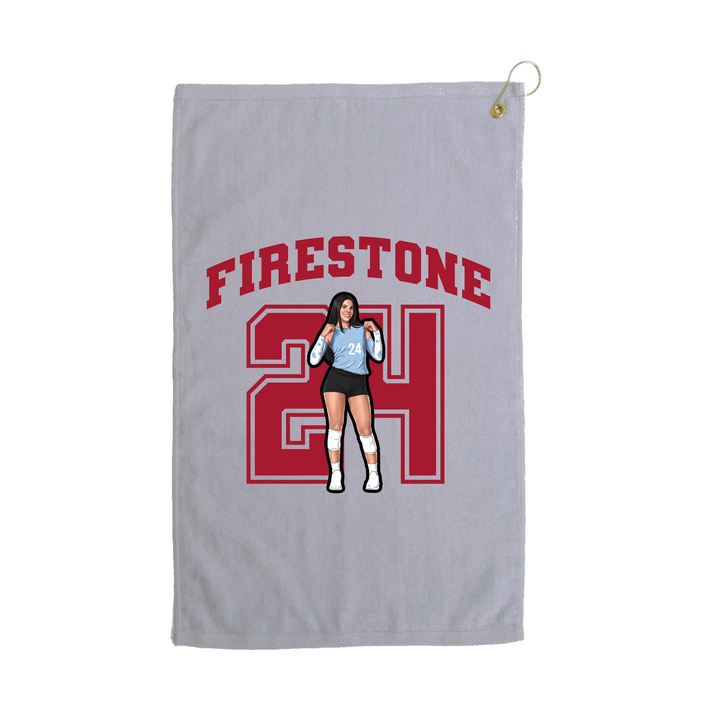 Golf Towel — Number in Grey