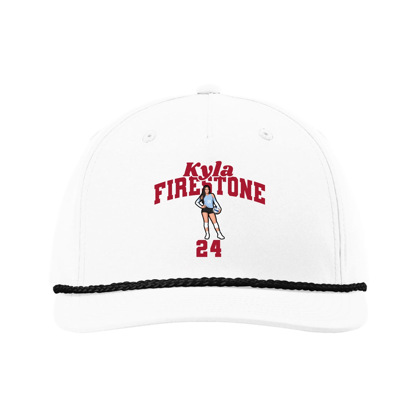 Five-Panel Classic Rope Cap — Signature Arch in White