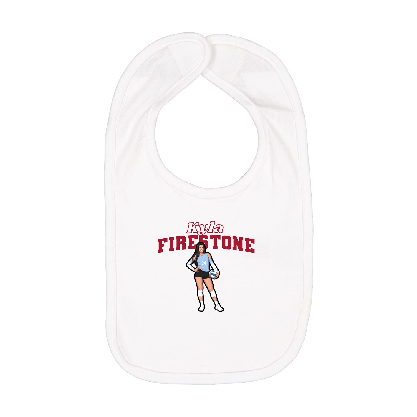 Infant Bib — Name Arch in White