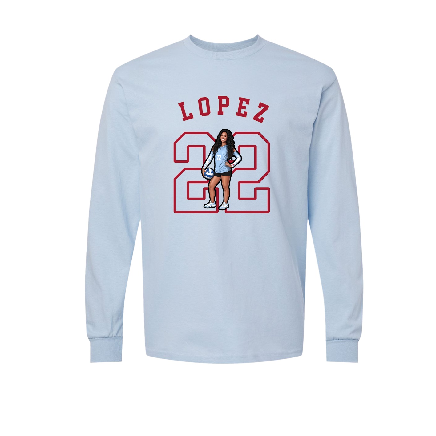 Long Sleeve Tee — Shirsey Arch in Light Blue