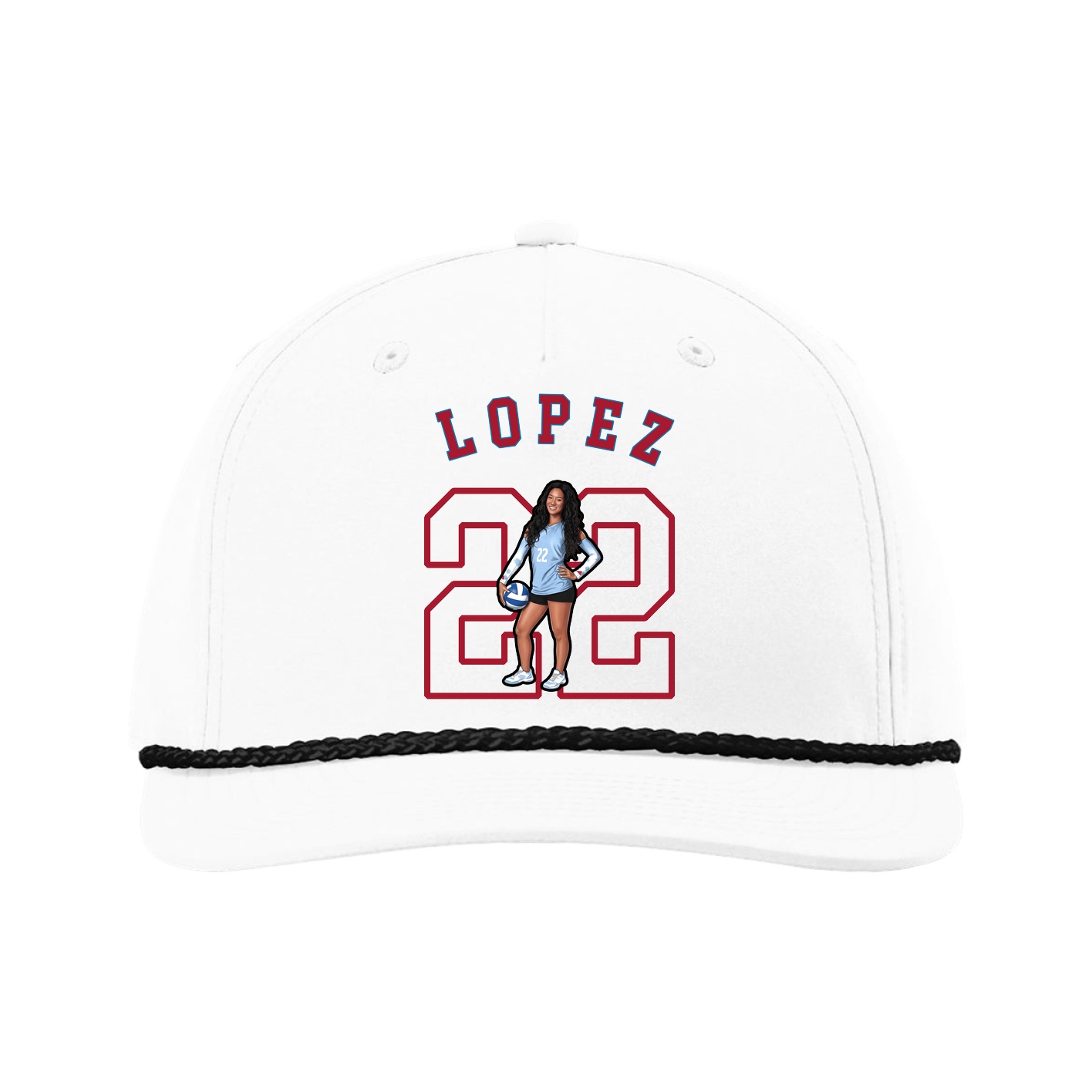 Five-Panel Classic Rope Cap — Shirsey Arch in White
